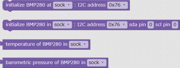 Blocks of "Sensor" - "Temperature / Pressure / Humidity" - "BMP280" group