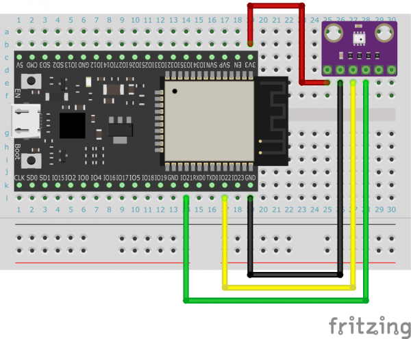 Example of connecting the original ESP32 and BMP280