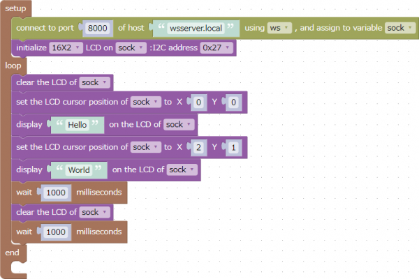 Example of displaying text on LCD