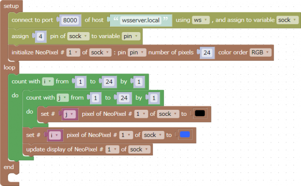 Example of controlling NeoPixel