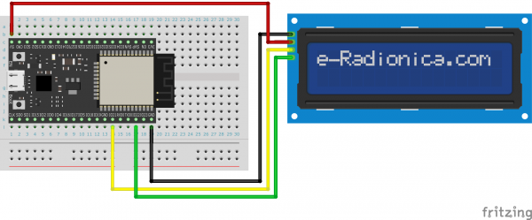 Connection between ESP32 and LCD
