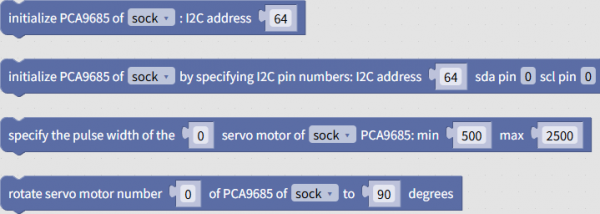 Blocks of "Motor" - "PCA9685" group