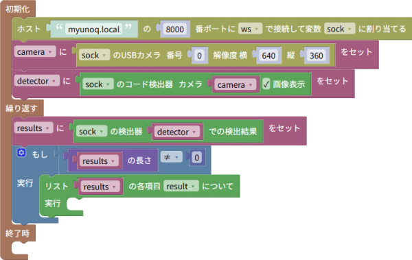 コード検出を行うプログラムの基本的なパターン