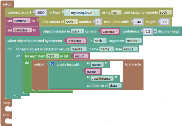 Sample program of object detection