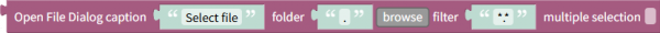 Show open file dialog