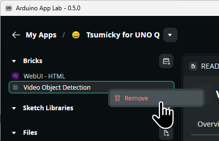 Remove video object detection brick