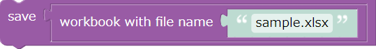 Save the book with the file name "sample.xlsx"