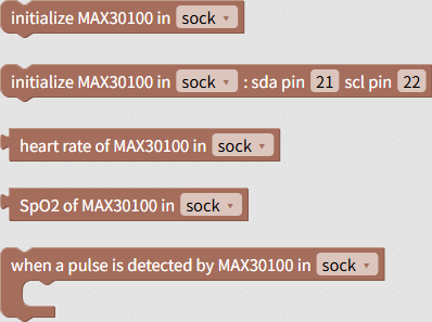Blocks of "Sensor" - "Human" - "MAX30100" group