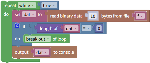 Loop of reading binary data