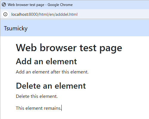 Immediately after running the examples for adding and removing elements