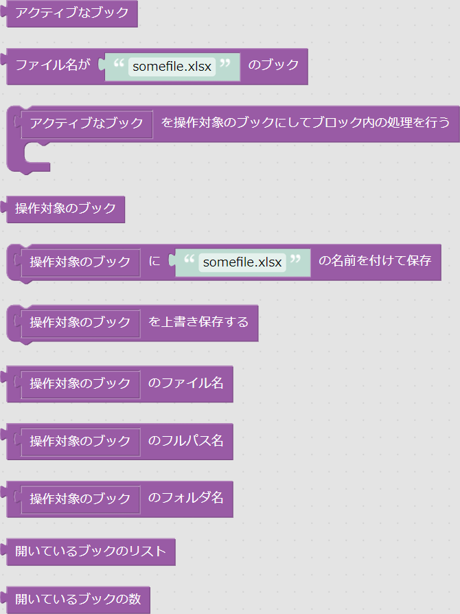 「ブック」グループのブロック